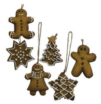6/Set, Mini Gingerbread Cookie Ornaments