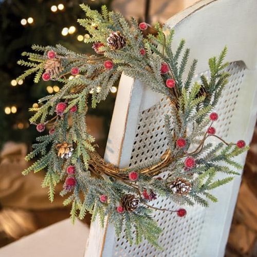 Mountain Pine With Berries Wreath, 12"