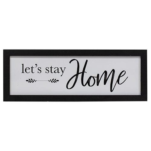 Let's Stay Home Framed Sign, 3 Asstd