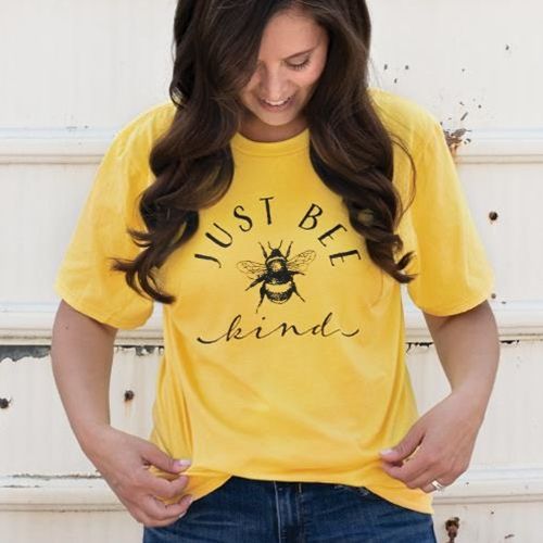 Just Bee Kind T-Shirt, Lemon, Large