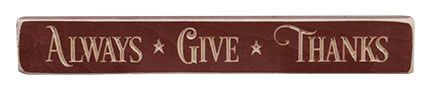 *Give Thanks Engraved Block, 12"