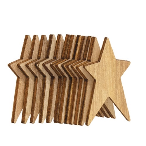 Unfinished Wooden Primitive Stars, 1.5" - Add Rustic Charm to Your Home Decor