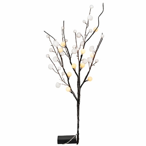 Snowball Tree Pick with LED Lights, 22"l