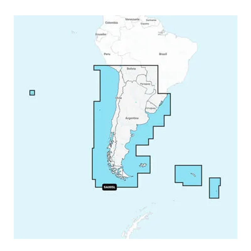 Garmin Navionics+™ Nssa005l - Chile, Argentina & Easter Island - Marine Chart