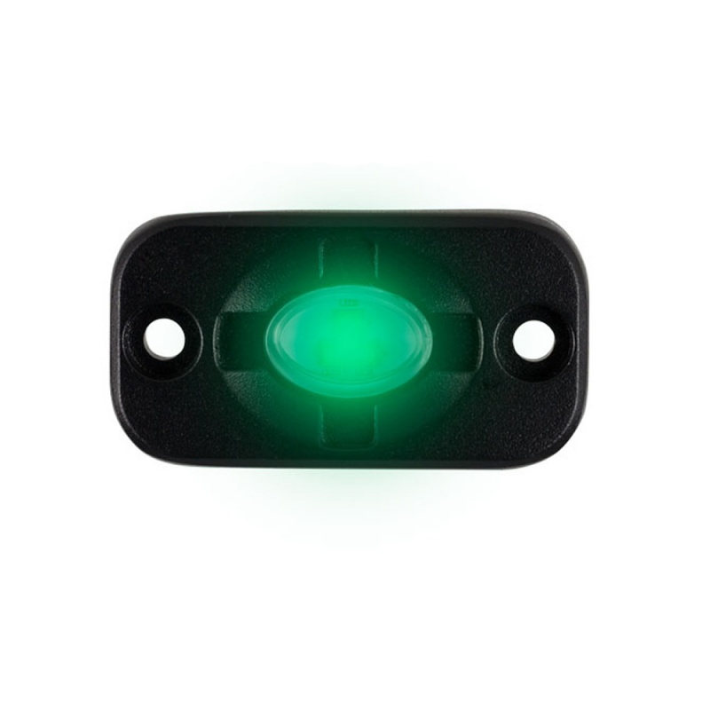 Heise Auxiliary Accent Lighting Pod - 1.5" X 3" - Black/Green