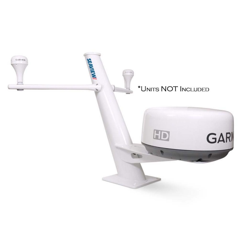 Seaview 30" Tapered Closed Dome Aft Leaning Radar Mount W/Removable Spreader & 10" X 10" Base Plate