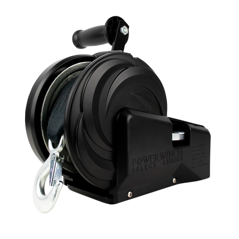 Powerwinch Select Series Winch 2,000Lb, 2 Speed, 8" Crank Arm - Carbon Black