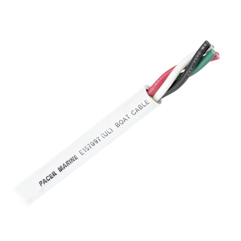 Pacer Round 4 Conductor Cable - 1000' - 14/4 Awg - Black, Green, Red & White