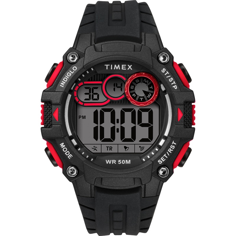 Timex Men's Big Digit Dgtl 48Mm Watch - Red/Black