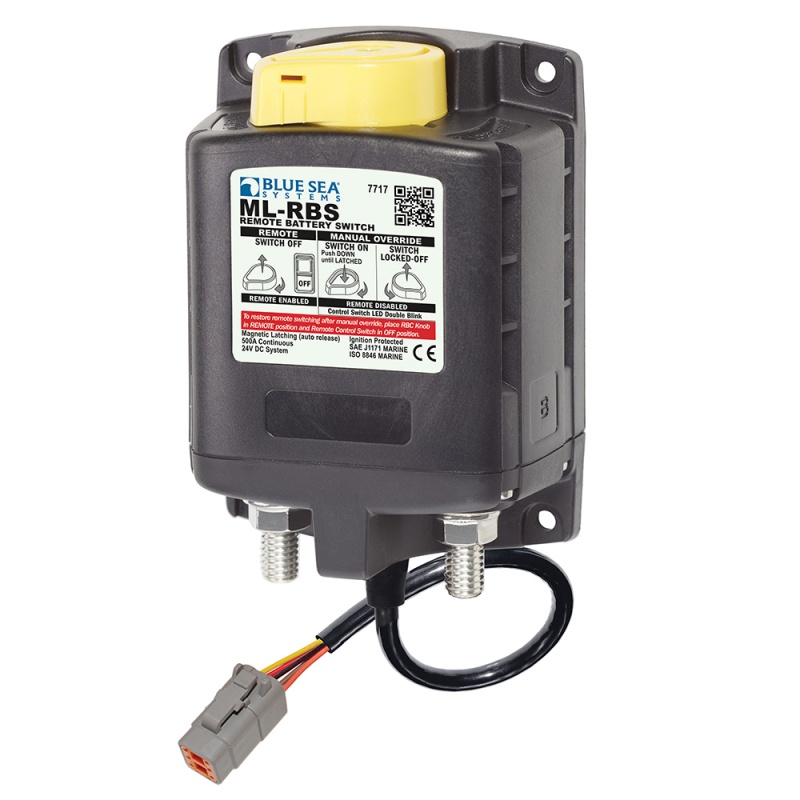 Blue Sea 7717100 Ml-Rbs Remote Battery Switch With Manual Control Auto Release & Deutsch Connector - 24v