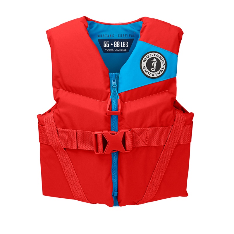 Mustang Rev Youth Foam Vest - Imperial Red