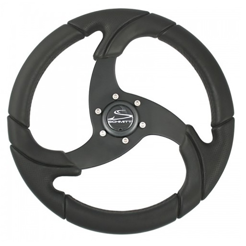 Schmitt Marine Folletto 14.2" Wheel - Black Polyurethane - 3/4" Tapered Shaft W/Black Center Cap