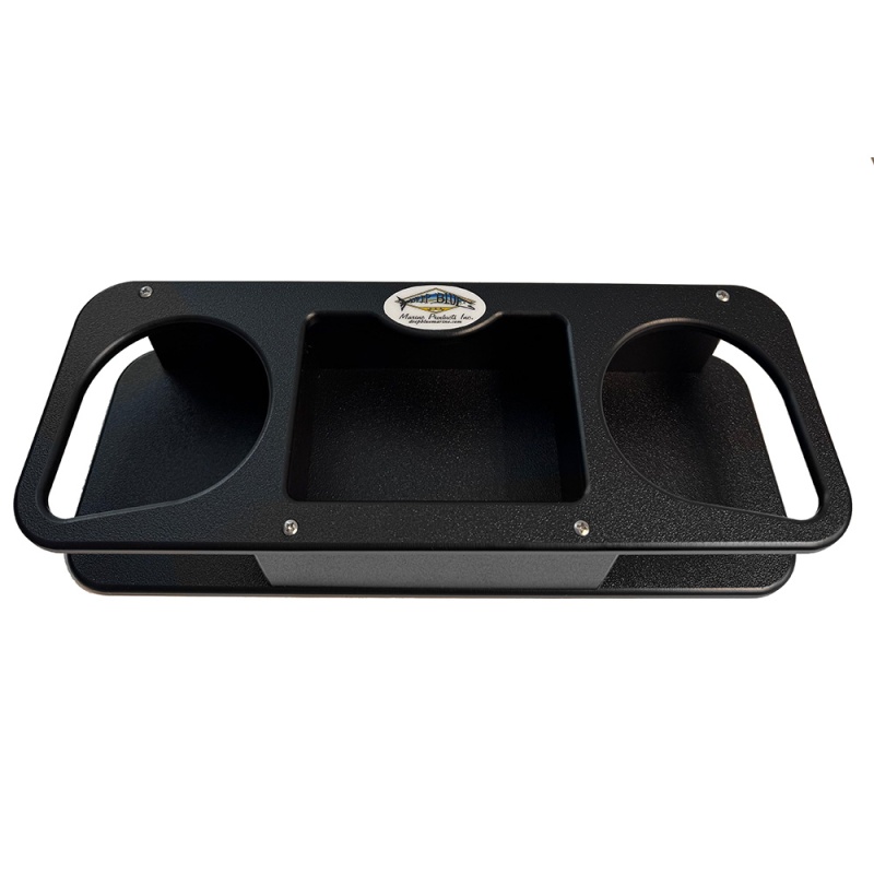 Deep Blue Marine Double Cup Holder W/Suction Cups - Black