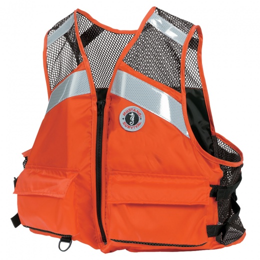 Mustang Industrial Mesh Vest - Orange - Large/XL: Ultimate Safety and Visibility for Professionals