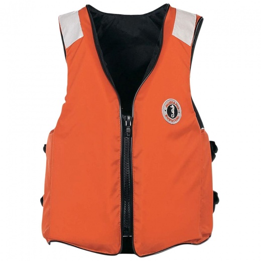 Mustang Classic Industrial Flotation Vest with SOLAS Tape - Orange - XL