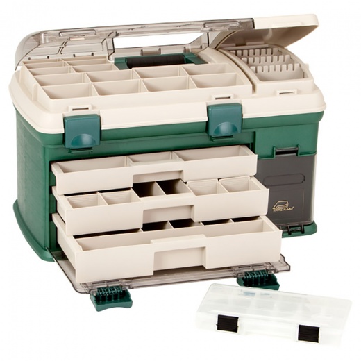 Plano 3-Drawer Tackle Box XL - Green/Beige: The Ultimate Fishing Gear Organizer