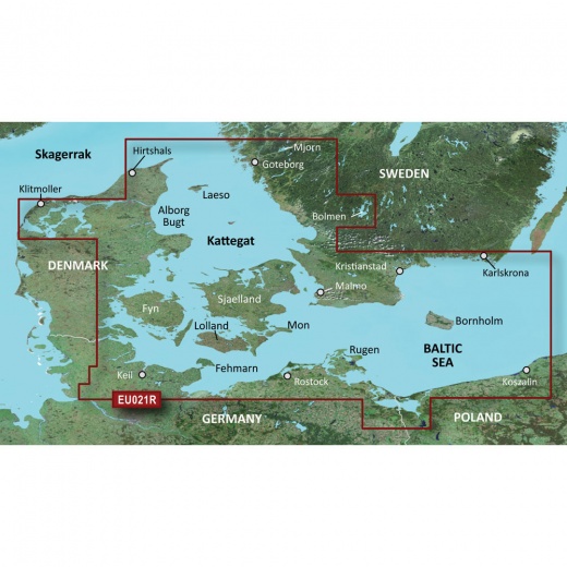 Garmin Bluechart G3 HD - HXEU021R - Denmark East & Sweden Southeast - MicroSD/SD