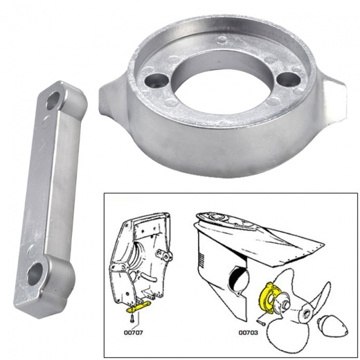 Tecnoseal Anode Kit W/Hardware - Volvo 280 - Magnesium