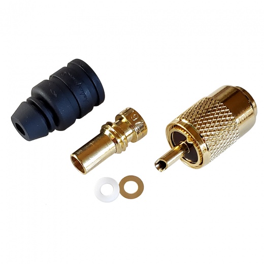 Shakespeare PL-259-8X-G Solder-Type Connector w/UG176 Adapter & DooDad Cable Strain Relief for RG-8X Coax