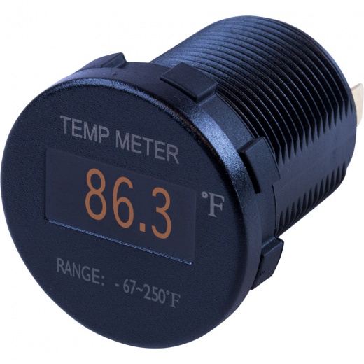 Sea-Dog Round OLED Temperature Meter Fahrenheit with 6' Lead