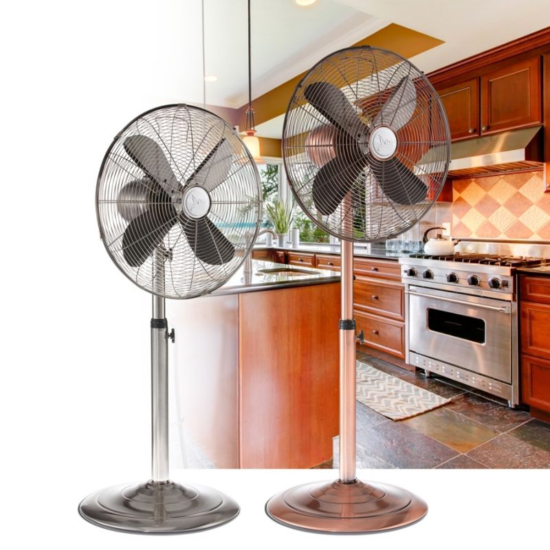 Floor Fan - Adjustable Height - Stainless