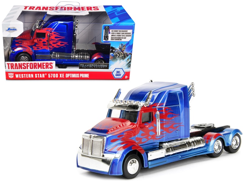 Western Star 5700 Xe Phantom Truck Tractor Optimus Prime "Transformers: The Last Knight" (2017) Movie "Hollywood Rides" Series 1/32 Diecast Model Car By Jada