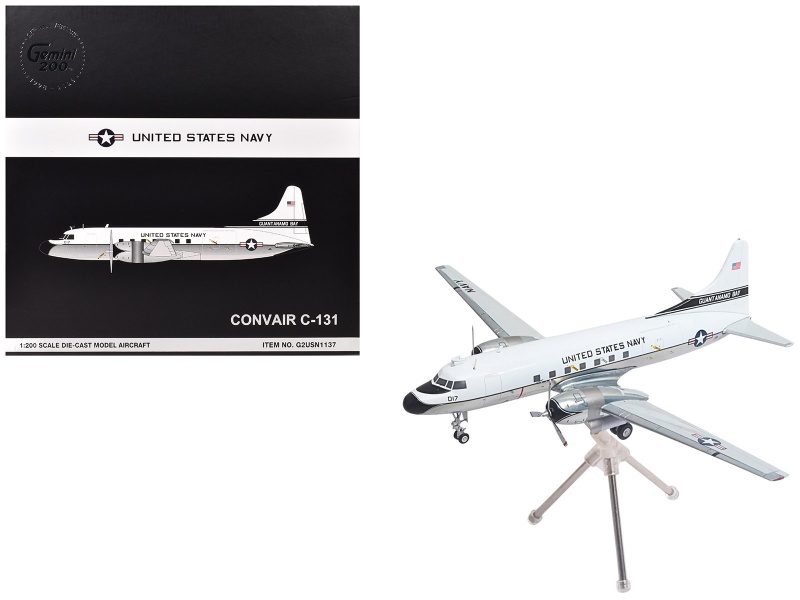 Convair C-131 Samaritan Transport Aircraft "United States Navy - Nas Guantanamo Bay" (141017) White And Gray "Gemini 200" Series 1/200 Diecast Model Airplane By Geminijets