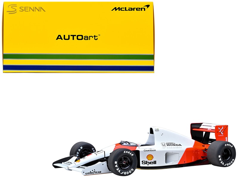 Mclaren Honda Mp4/6 #1 Ayrton Senna 2Nd Place Formula One F1 Japanese Gp (1991) (Without Mclaren Logo) 1/18 Model Car By Autoart