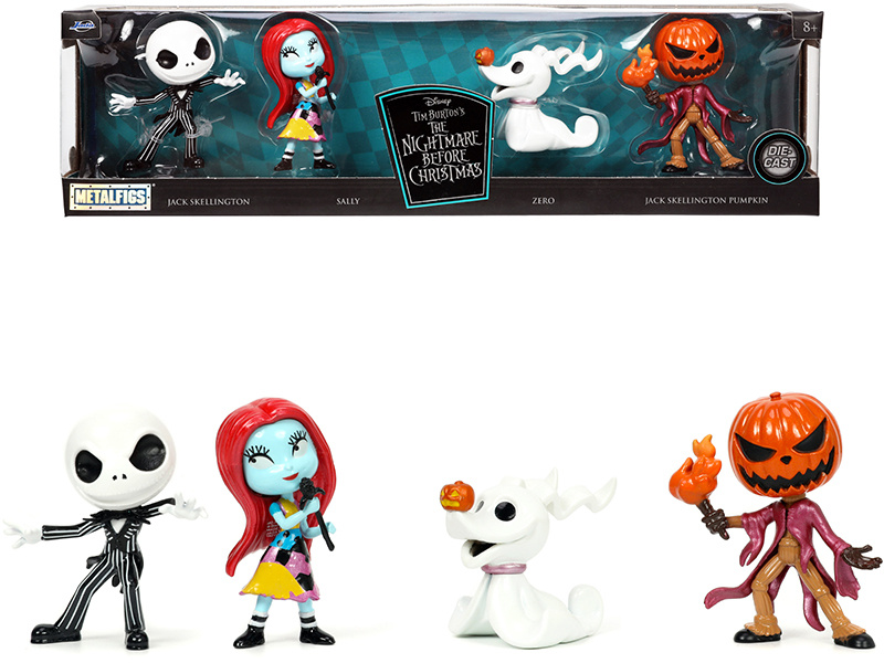 Set Of 4 Diecast Figurines (2.5") Tim Burton's "The Nightmare Before Christmas" "Metalfigs" Series By Jada