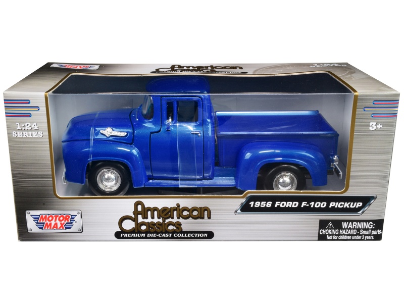 1956 Ford F-100 Pickup Truck Blue Metallic "American Classics" Series 1/24 Diecast Model Car By Motormax