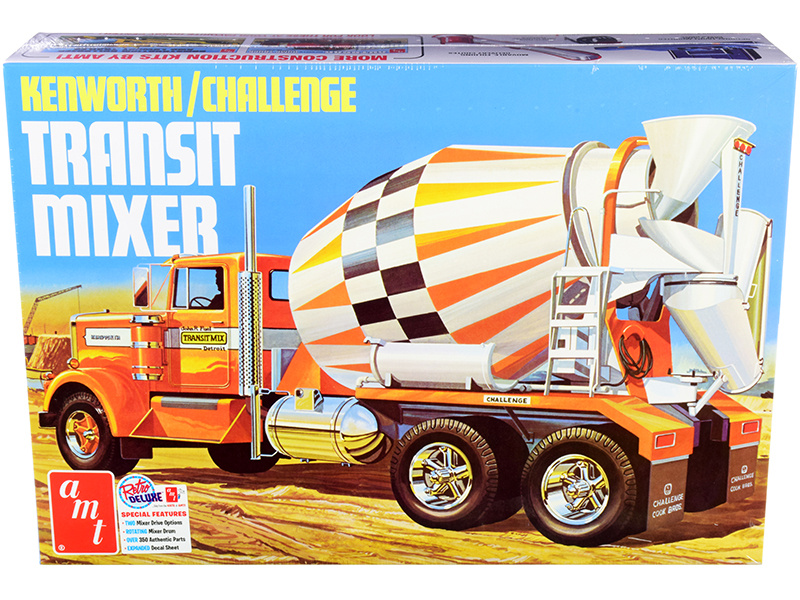 Skill 3 Model Kit Kenworth / Challenge Transit Cement Mixer Truck 1/25 Scale Model By Amt