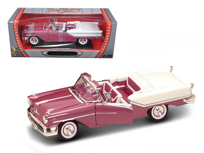 1957 Oldsmobile Super 88 Purple And White 1/18 Diecast Model Car By Road Signature