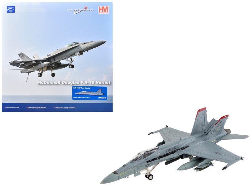 Mcdonnell Douglas F/A-18C Hornet Aircraft "Vmfa-232 Red Devils" (2014) United States Marine Corps "Air Power Series" 1/72 Diecast Model By Hobby Master
