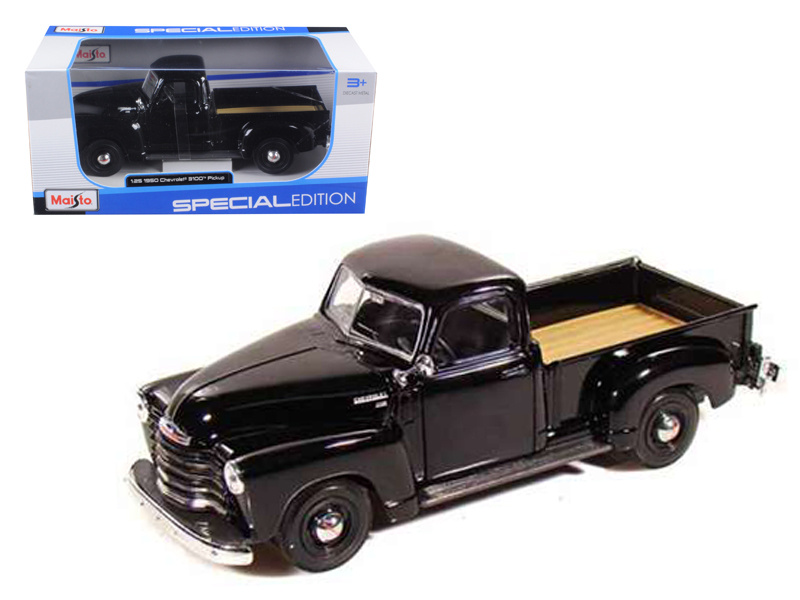 1950 Chevrolet 3100 Pickup Truck Black 1/25 Diecast Model Car By Maisto