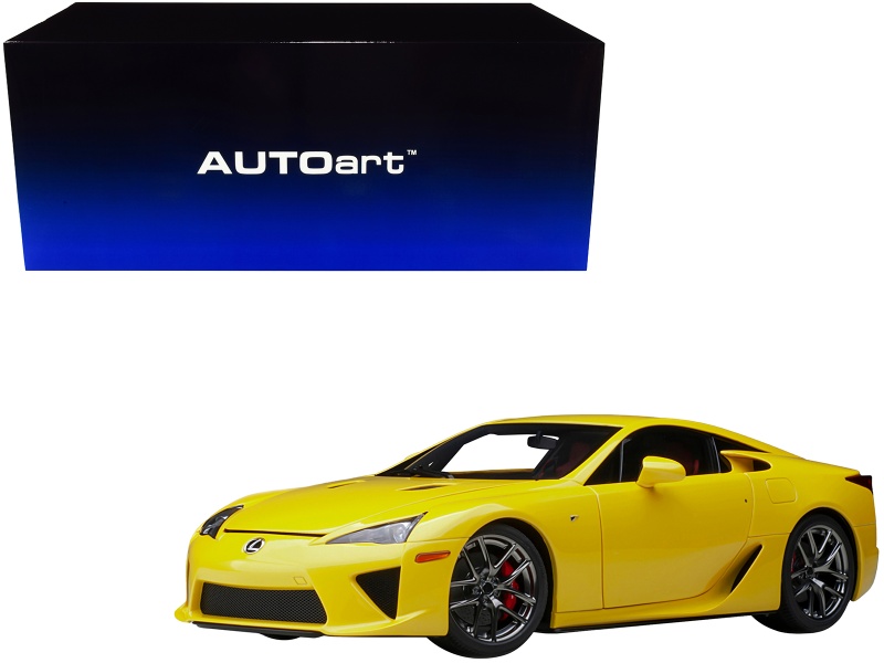 Lexus Lfa Pearl Yellow With Red And Black Interior 1/18 Model Car By Autoart