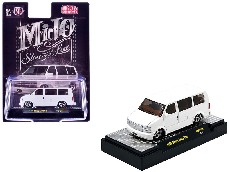 1995 Chevrolet Astro Van "Slow & Low" White Limited Edition To 6720 Pieces Worldwide 1/64 Diecast Model Car By M2 Machines