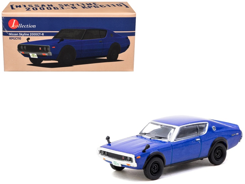 Nissan Skyline 2000GT-R KPGC110 RHD Blue Metallic Diecast Model