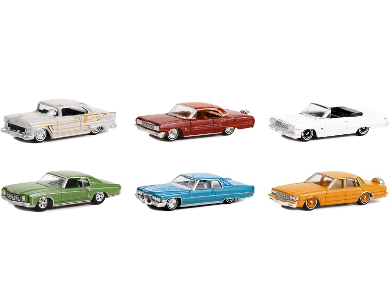 "California Lowriders" Set Of 6 Pieces Series 2 1/64 Diecast Model Cars By Greenlight
