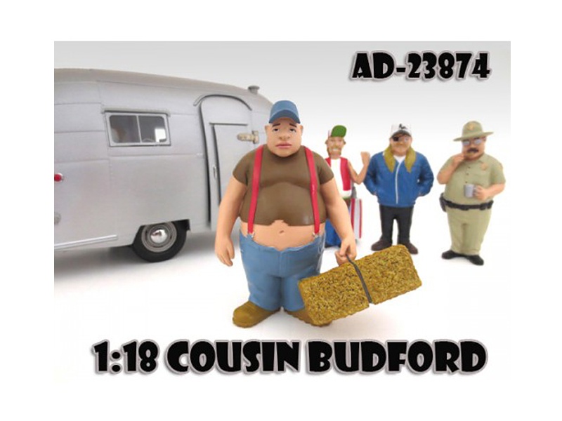 Cousin Budford "Trailer Park" Figure For 1:18 Scale Diecast Model Cars By American Diorama