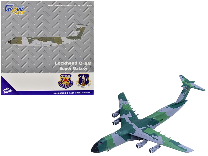 Lockheed C-5M Super Galaxy Transport Aircraft "New York Air National Guard 105Th Airlift Wing Stewart Air National Guard Base" United States Air Force (68-0226) Green Camouflage "Gemini Macs" Series 1/400 Diecast Model Airplane By Geminijets