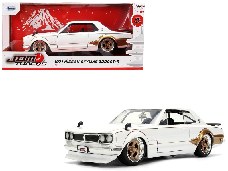1971 Nissan Skyline 2000GT-R RHD White with Gold Graphics