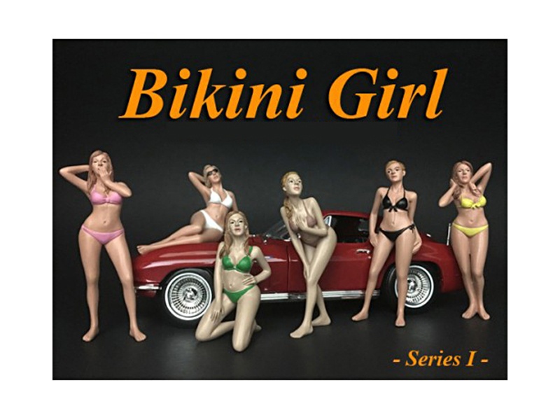 Bikini Calendar Girls 6 Piece Figurine Set For 1/18 Scale Models By American Diorama