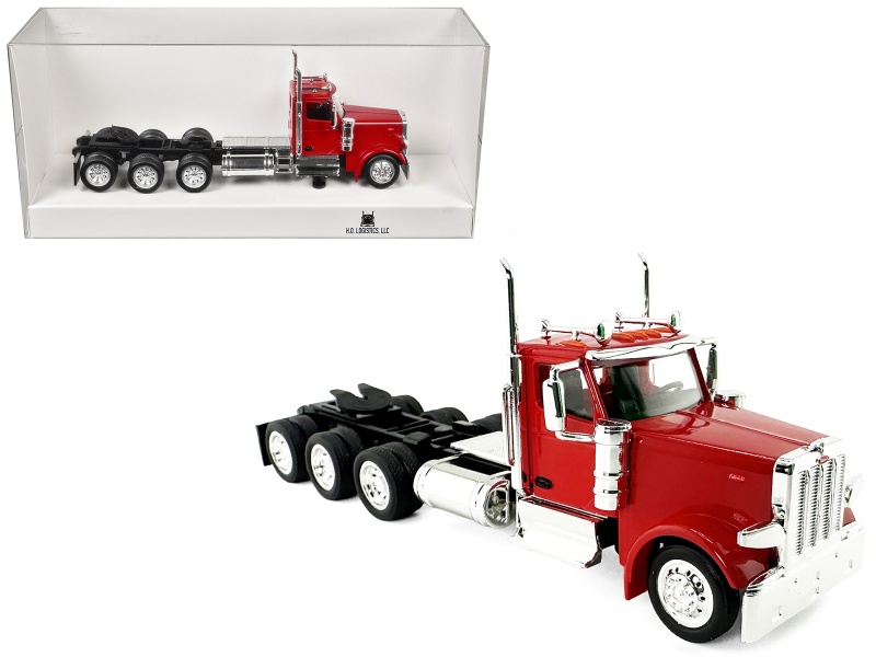 Peterbilt 589 3-Axel Day Cab Red 1/87 HO Model