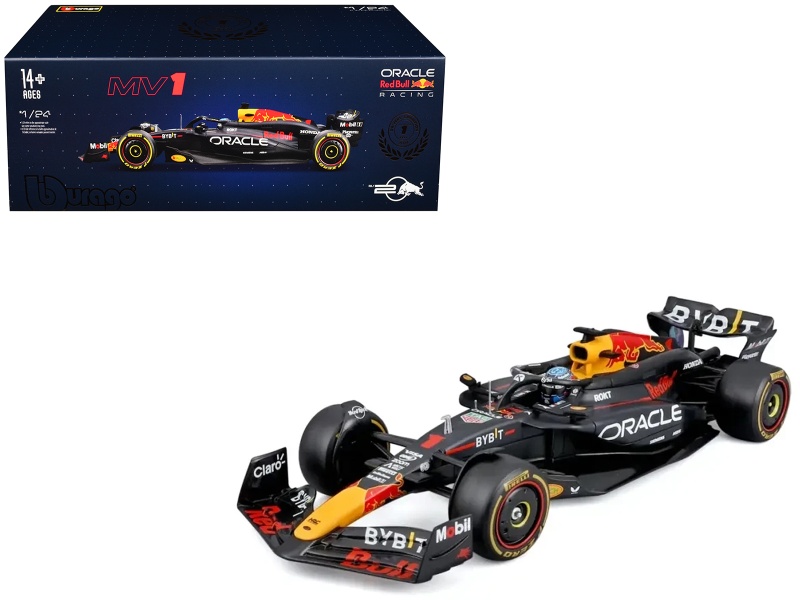 Red Bull Racing Rb20 #1 Max Verstappen "Oracle" Winner Formula One F1 Championship "Drivers' Champion" (2024) With Display Case 1/24 Diecast Model Car By Bburago
