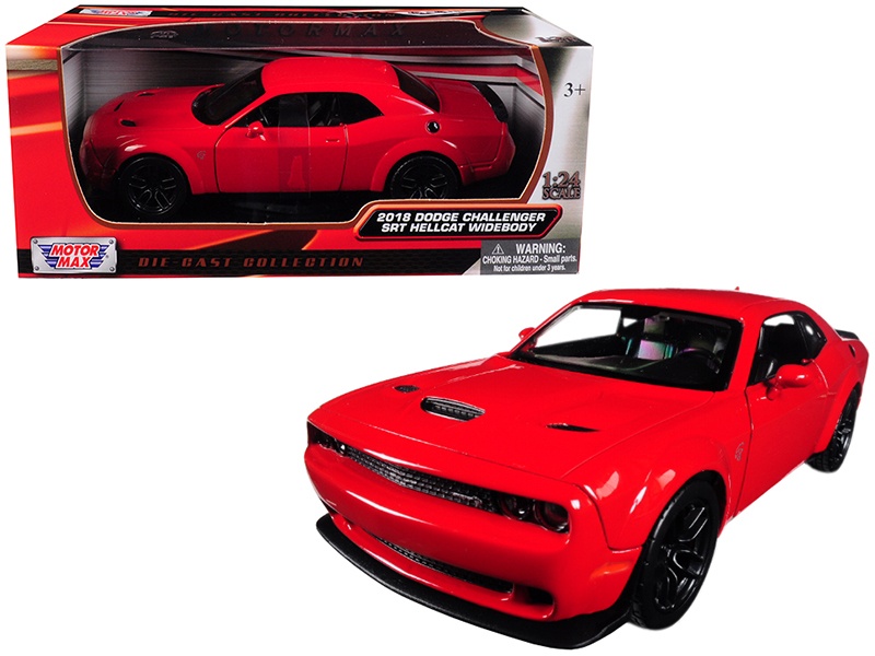 2018 Dodge Challenger Srt Hellcat Widebody Red 1/24 Diecast Model Car By Motormax