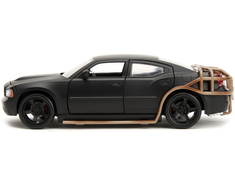2006 Dodge Charger Matt Black With Outer Cage "Fast & Furious" Movie 1/24 Diecast Model Car By Jada