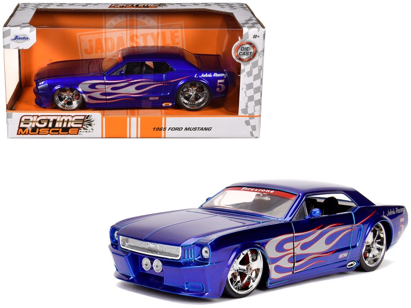 1965 Ford Mustang #5 'L. John's Racing' Diecast Model Car - Bigtime Muscle Series 1/24 Scale
