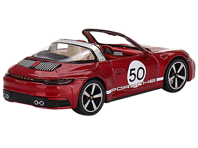 Porsche 911 Targa 4S Convertible "Heritage Design" Edition #50 Cherry Red Metallic Limited Edition To 1800 Pieces Worldwide 1/64 Diecast Model Car By True Scale Miniatures
