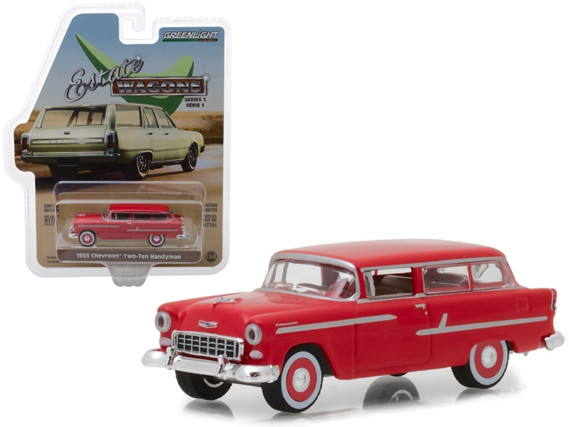 1955 Chevrolet Two-Ten Handyman Gypsy Red "Estate Wagons" Series 1 1/64 Diecast Model Car By Greenlight