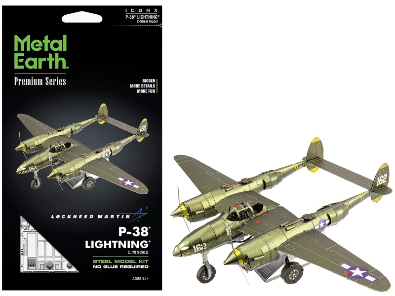 Lockheed Martin P-38 Lightning Fighter Aircraft Model Kit